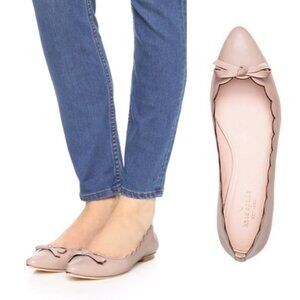 Kate Spade Eleni Flex Scallop Bow Ballet Flats Nude Pink Size 6
